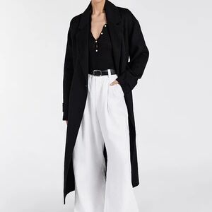 NWT DISSH MILES BLACK OVERSIZED WOOL WRAP COAT